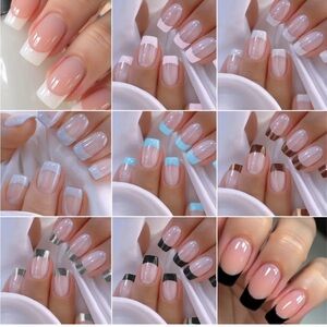 216 pcs 9 Set Stylish French Manicure Nail Set